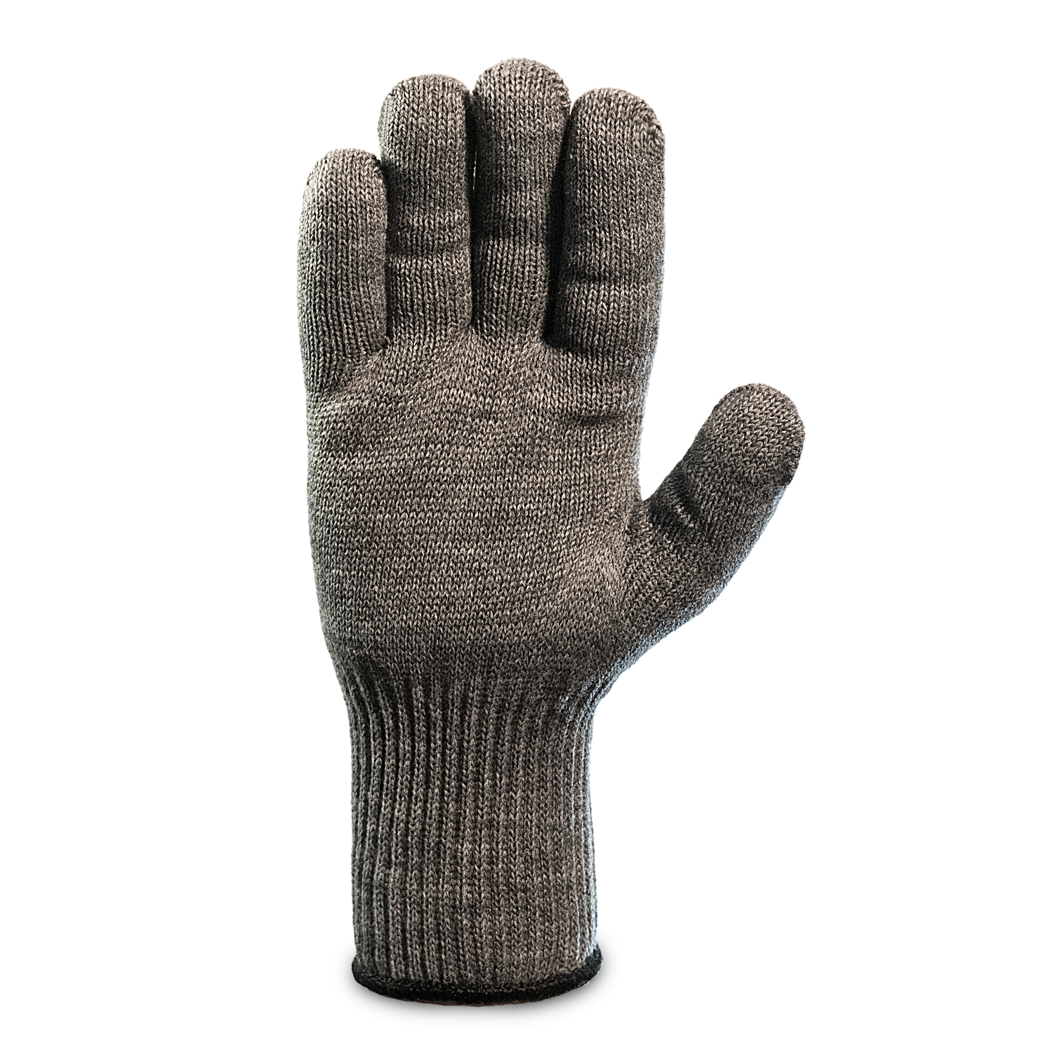 Перчатки шерстяные одинарные с начесом и удл. манжетом